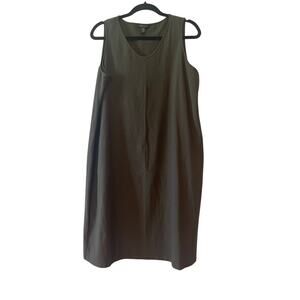 Eileen Fisher Seaweed Sleeveless Viscose Spandex Stretchy Large Women Dress